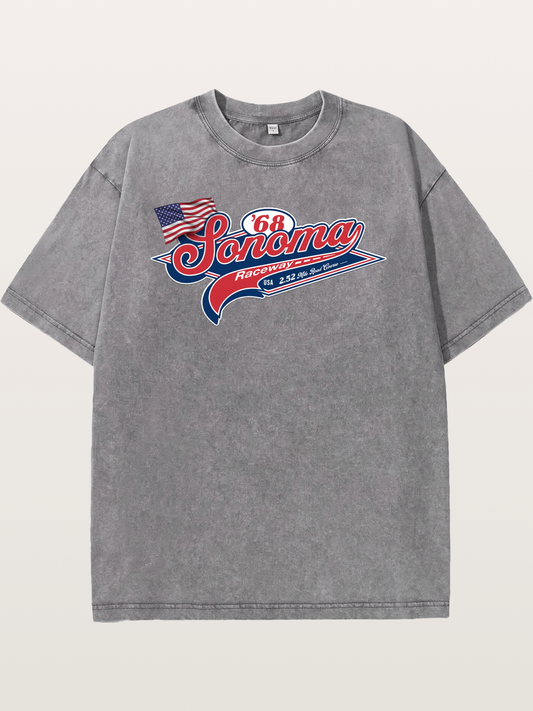 Sonoma Raceway 1968 Vintage Script Washed T-shirt