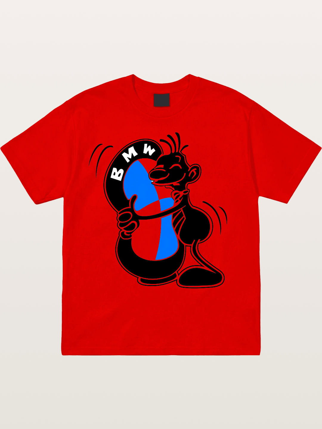 BMW Cartoon Mascot Sticker Cotton T-shirt