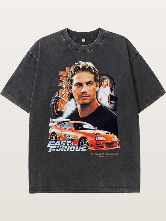 Orange Supra Fast & Furious Washed T-shirt