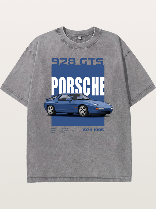 Porsche 928 GTS Blue Classic Washed T-shirt