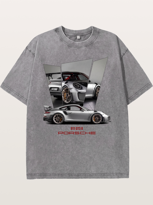 Porsche 911 GT3 RS Mirrored Collage Washed T-shirt