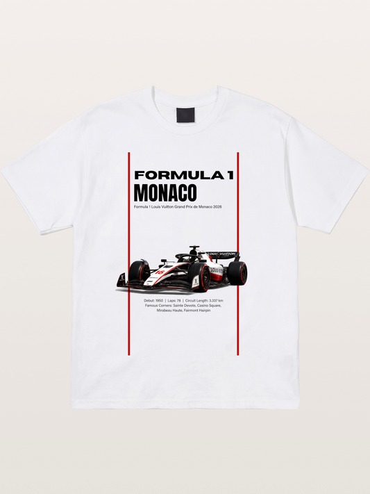 Minimal F1 Monaco Race Card Cotton T-shirt