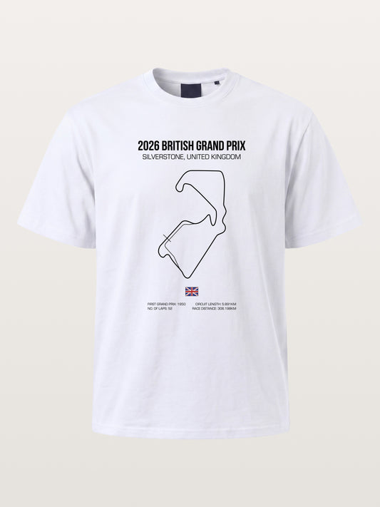 British Grand Prix Silverstone Track Outline Cotton T-shirt