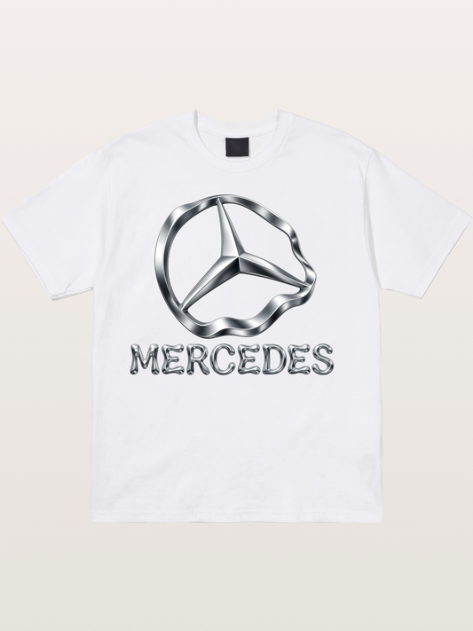 Mercedes Liquid Metal Logo Cotton T-shirt