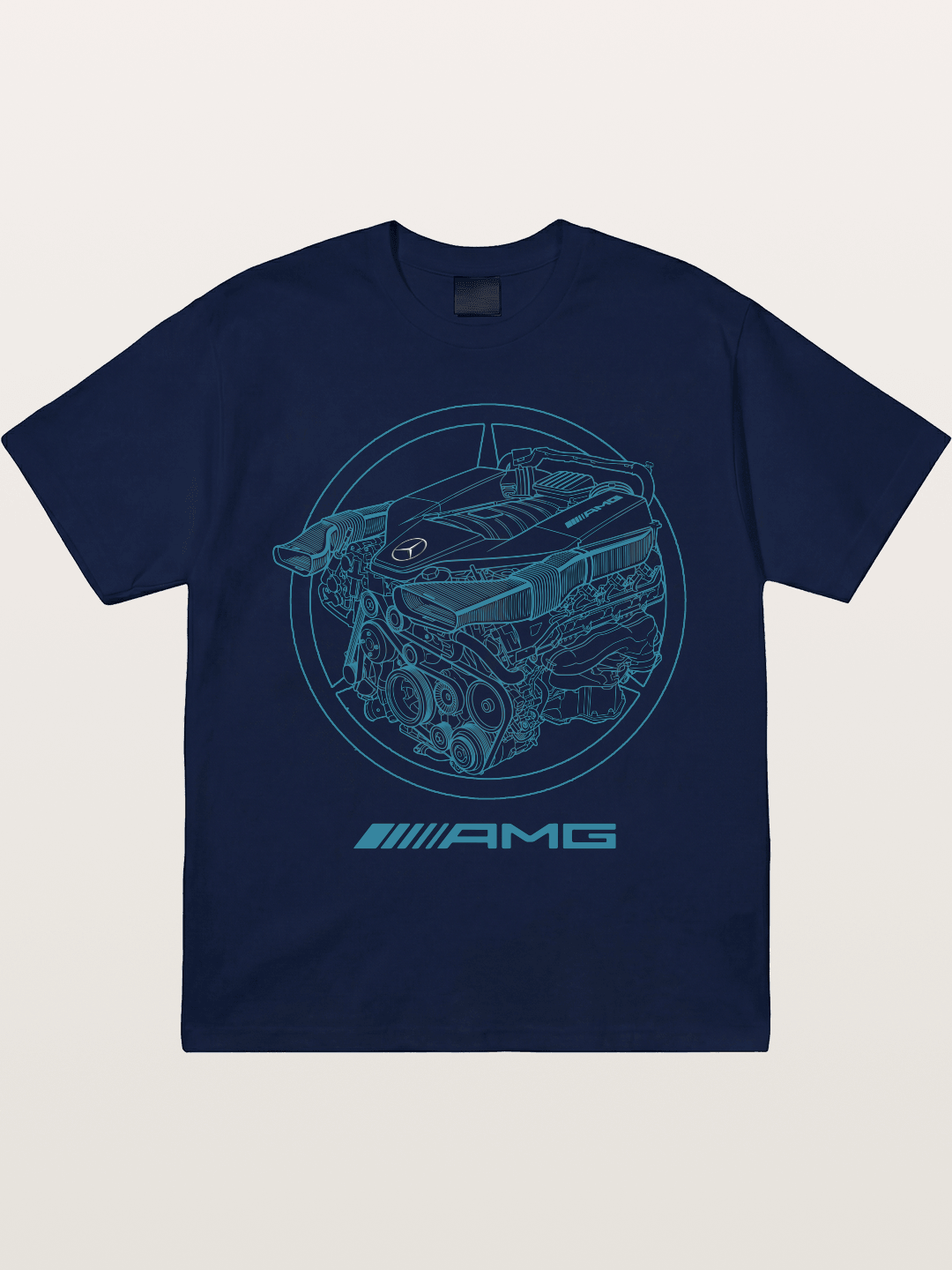 Mercedes AMG Engine Cutaway Blueprint Gildan T-shirt