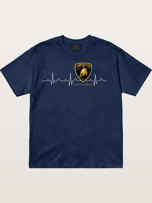 Lamborghini Heartbeat ECG Line Cotton T-shirt