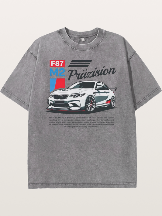 BMW F87 M2 Car Print Washed T-shirt