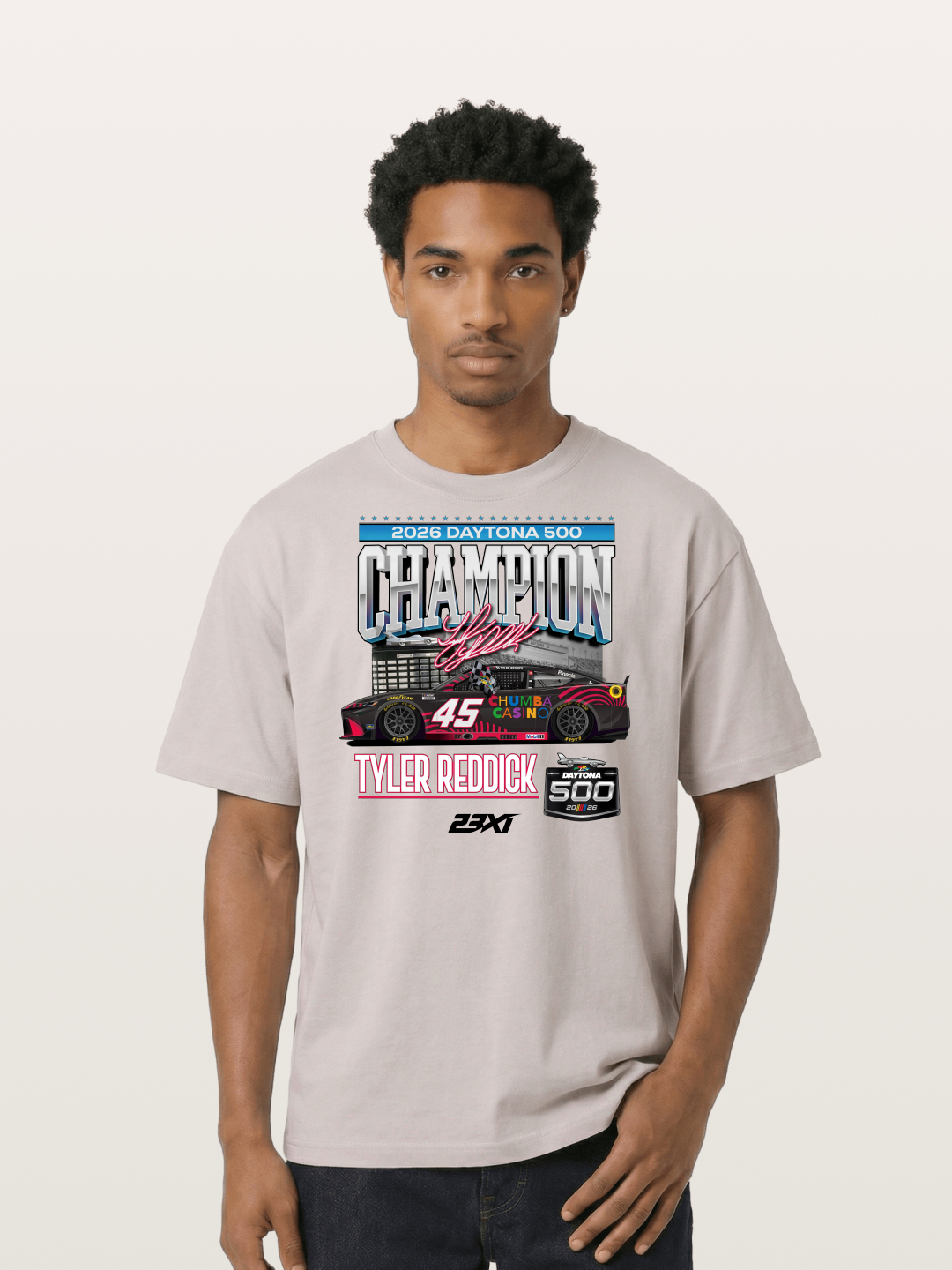 Tyler Reddick Daytona 500 Champion Print Cotton T-shirt