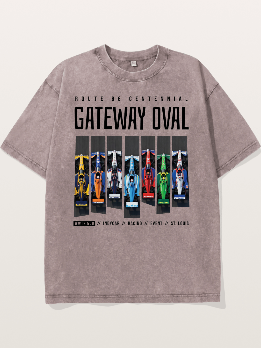 Vertical Grid Gateway Oval Art Washed T-shirt