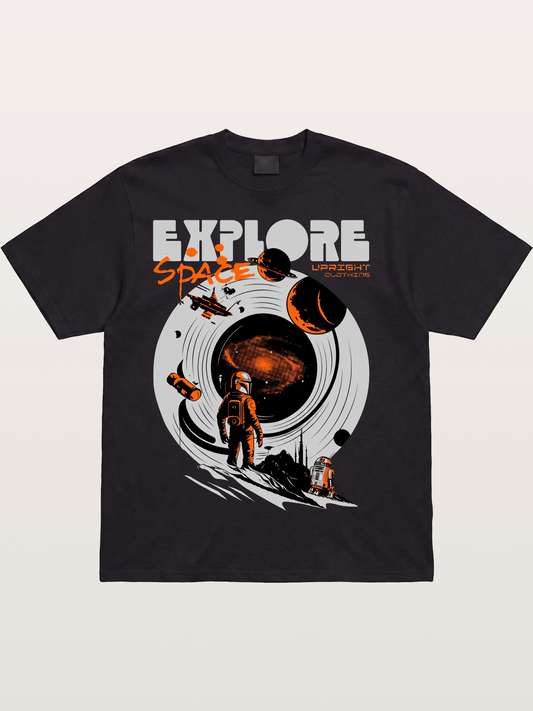 Space Explorer Astronaut Retro Sci-Fi Cotton T-shirt