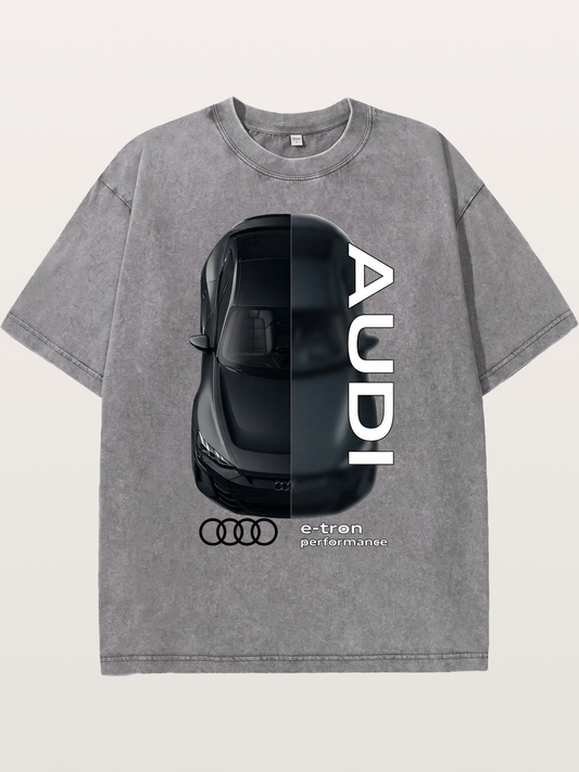 Audi E-Tron Split View Print Washed T-shirt