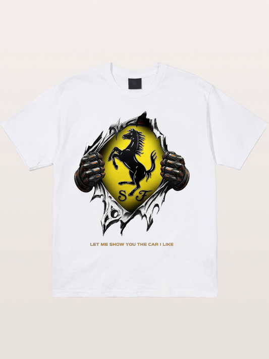 Ferrari Prancing Horse Tear Through Cotton T-shirt
