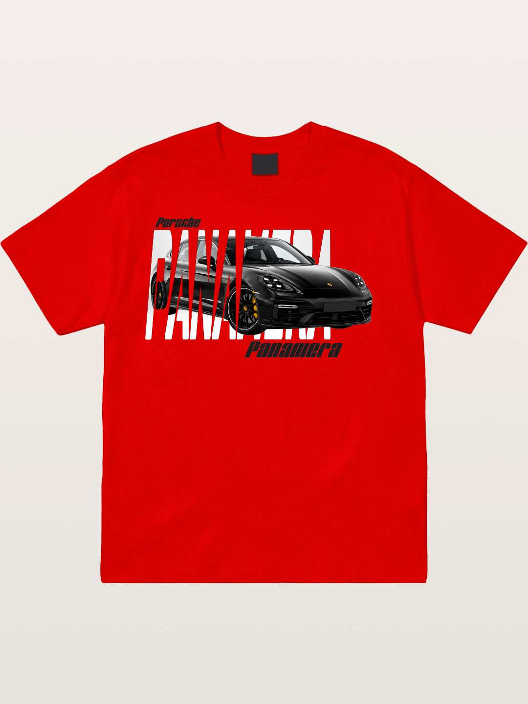 Porsche Panamera Typography Print Cotton T-shirt