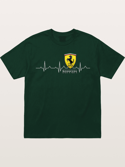 Ferrari Heartbeat ECG Line Design Gildan T-shirt