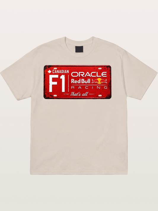 Red Bull F1 Vintage License Plate Cotton T-shirt