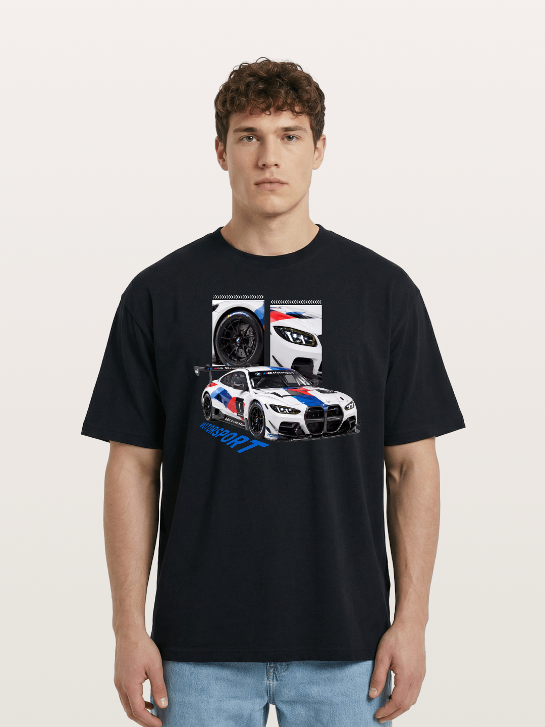 BMW M4 GT Race Car Collage Cotton T-shirt