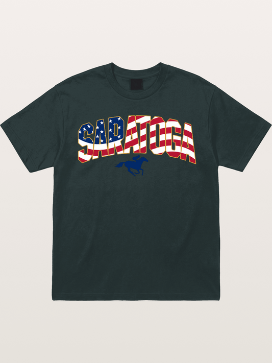 Saratoga Horse Racing American Colors Gildan T-shirt