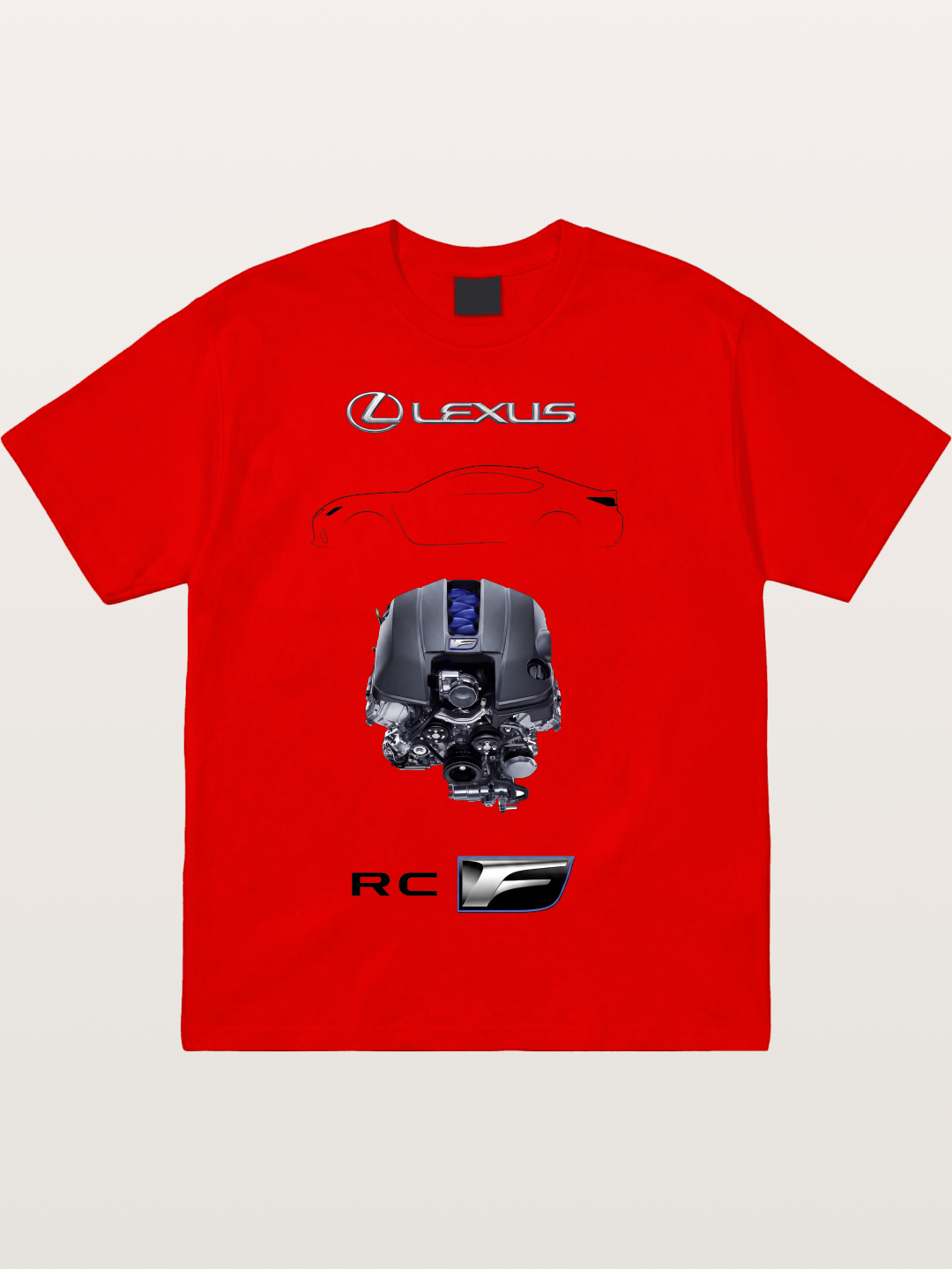 RC F Engine Outline Poster Cotton T-shirt