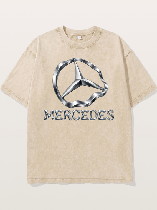 Mercedes Liquid Metal Logo Washed T-shirt