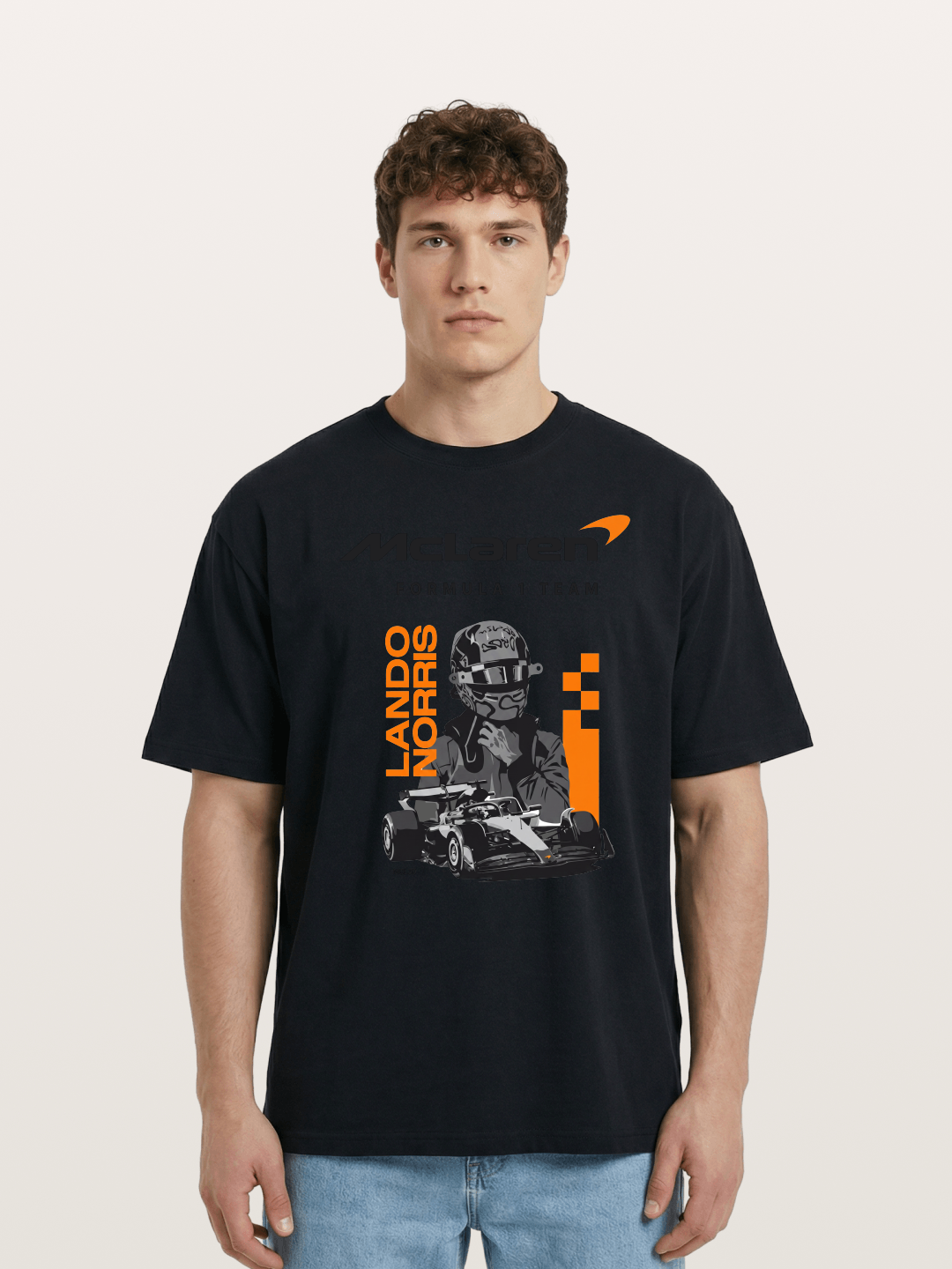 Lando Norris McLaren Portrait Cotton T-shirt