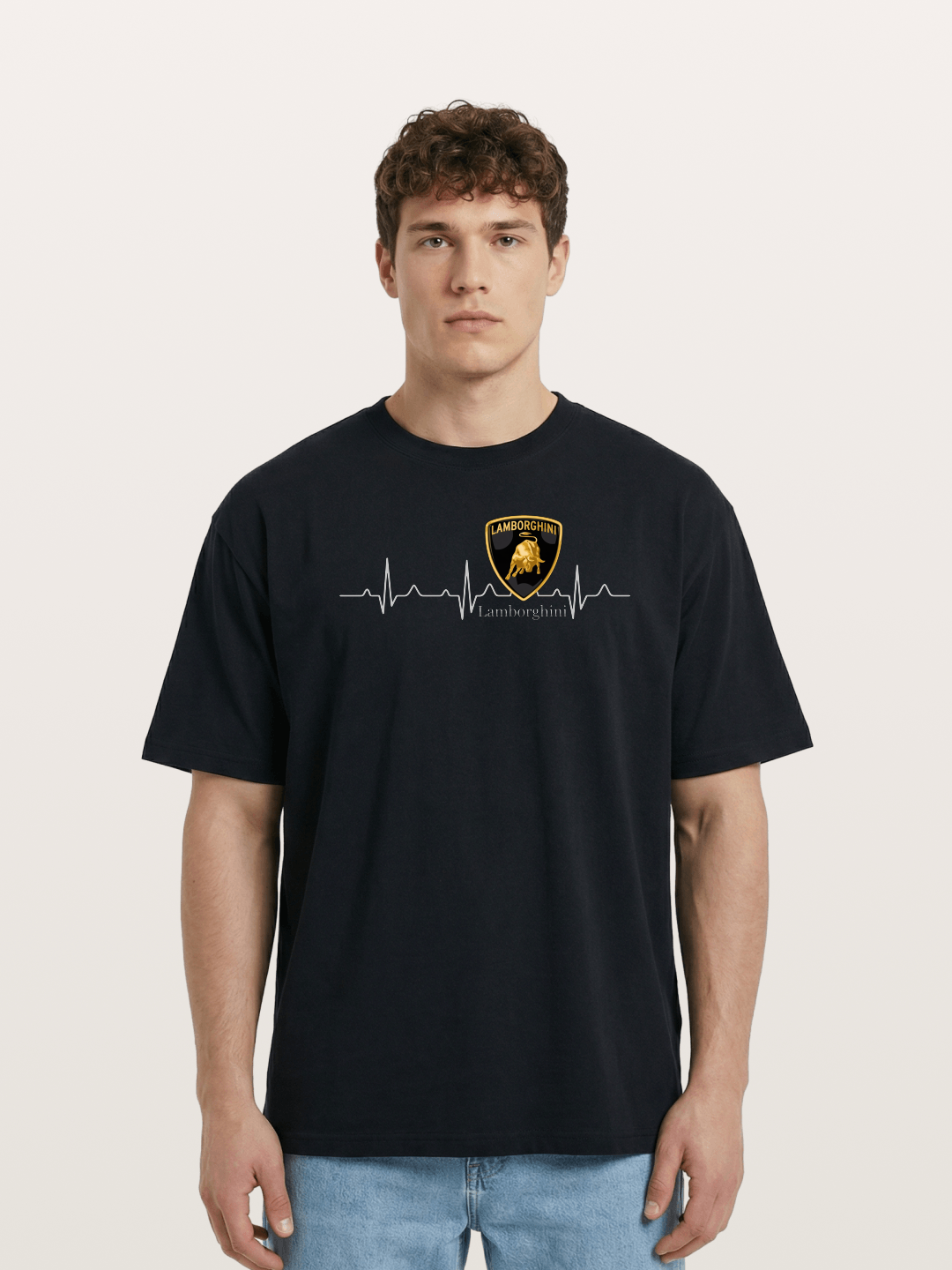 Lamborghini Heartbeat ECG Line Cotton T-shirt