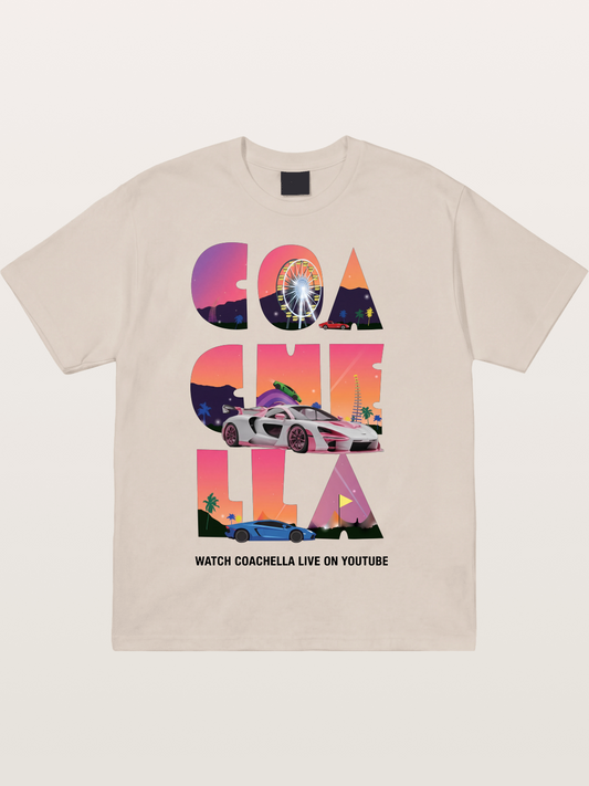 Coachella Sunset Cars Cotton T-shirt