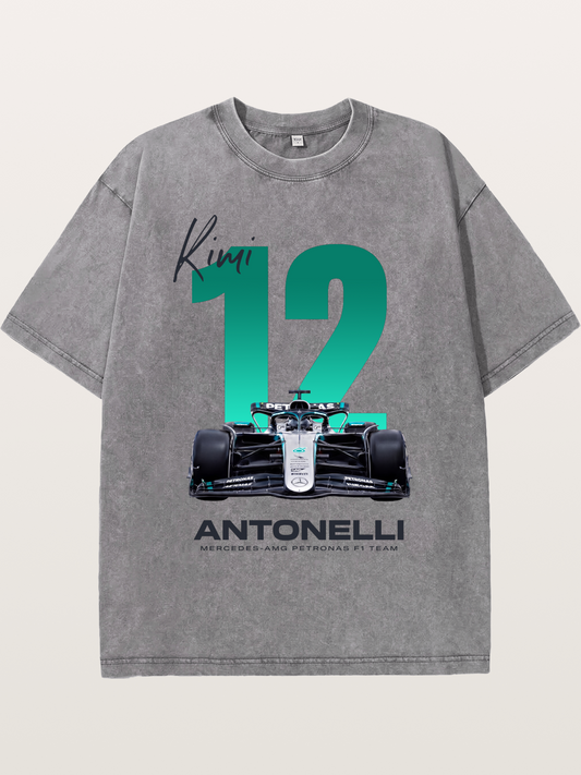 Kimi Antonelli Mercedes F1 12 Washed T-shirt