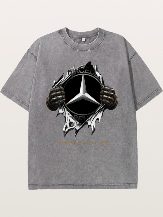 Mercedes Star Crest Tear Through Washed T-shirt