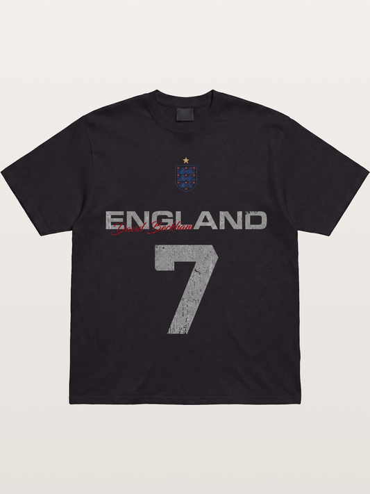 England Beckham 7 Vintage Gildan T-shirt