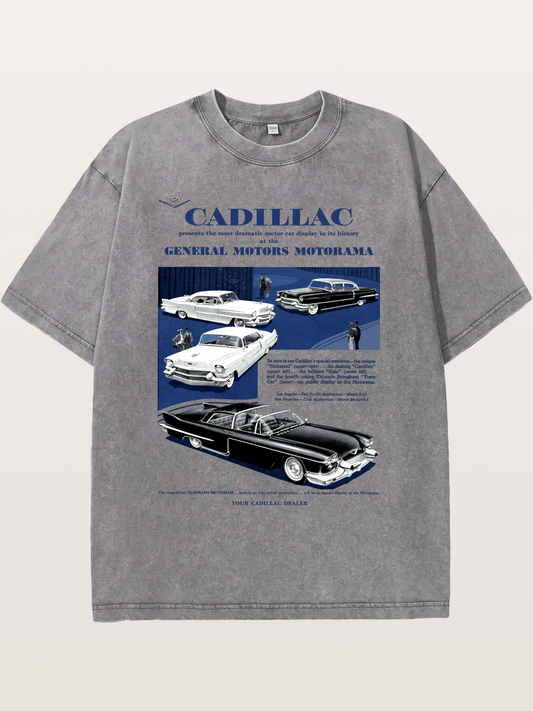 Cadillac Classic Car History Art Washed T-shirt