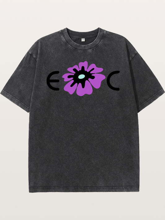 Purple EDC Daisy Silhouette Washed T-shirt