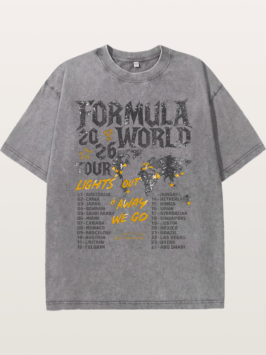 2026 F1 World Tour Poster Washed T-shirt