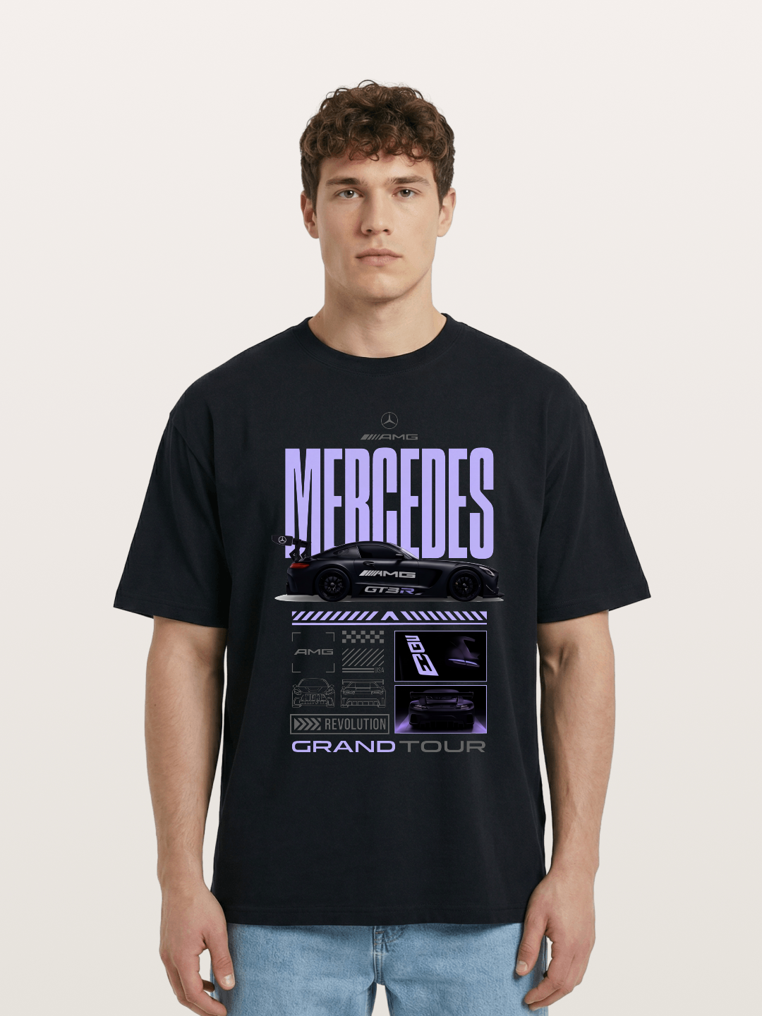Purple Haze Mercedes Supercar Cotton T-shirt