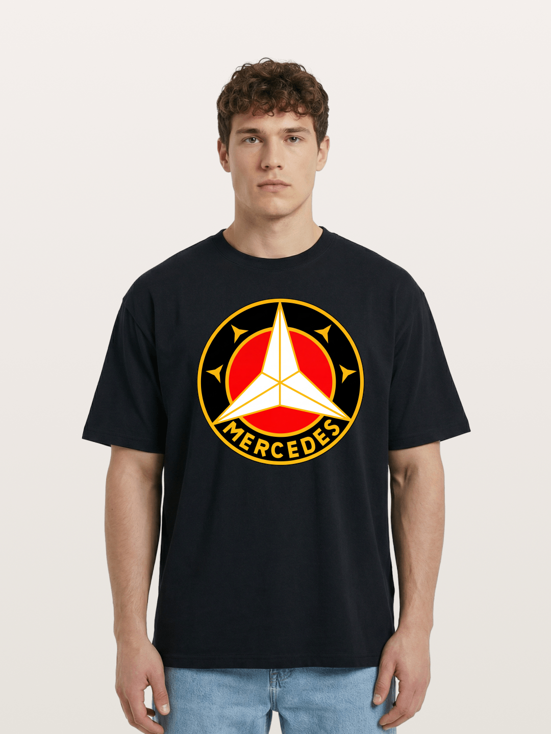 Vintage Mercedes Star Logo Cotton T-shirt