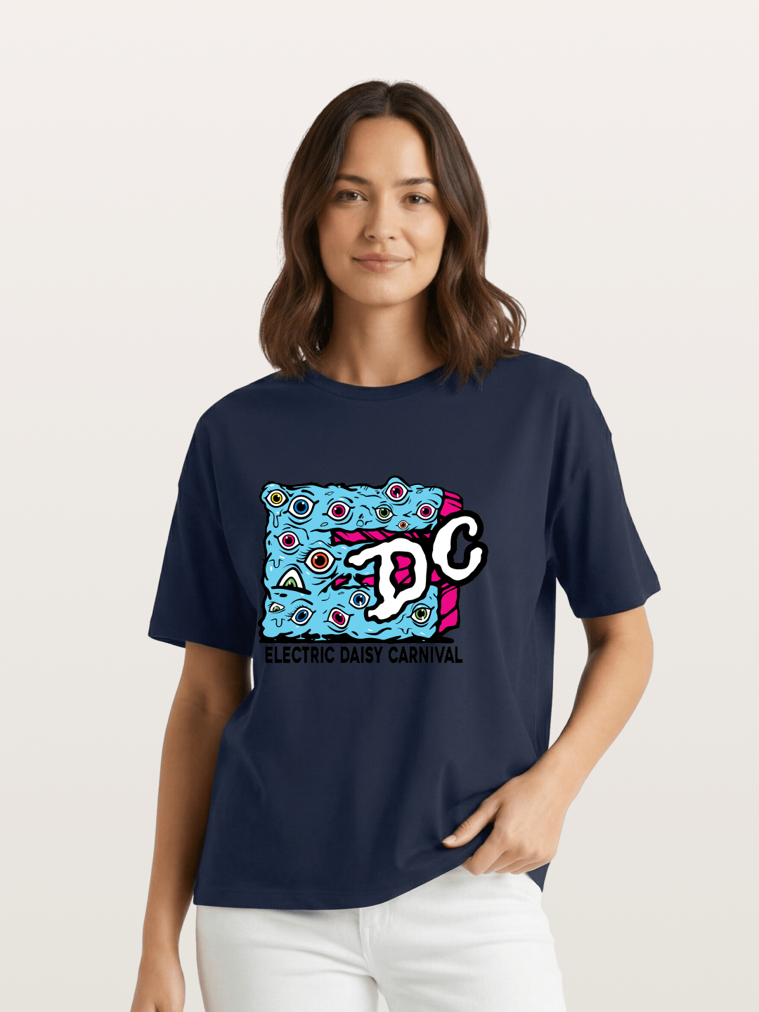 EDC Trippy Eye Daisy Print Gildan T-shirt