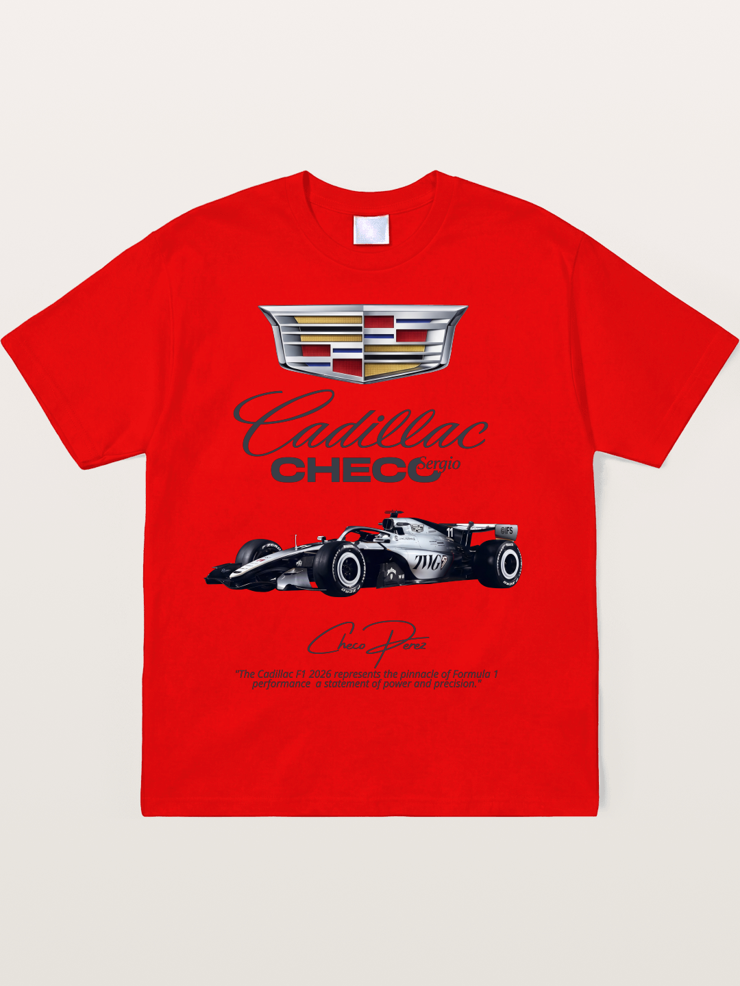 Checo Perez Cadillac F1 Print Soft-Stay T-shirt