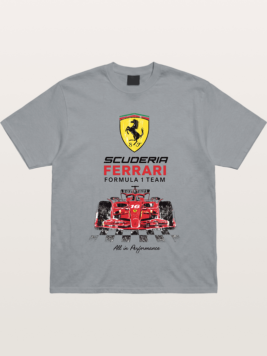 Ferrari F1 Team Racing Poster Gildan T-shirt