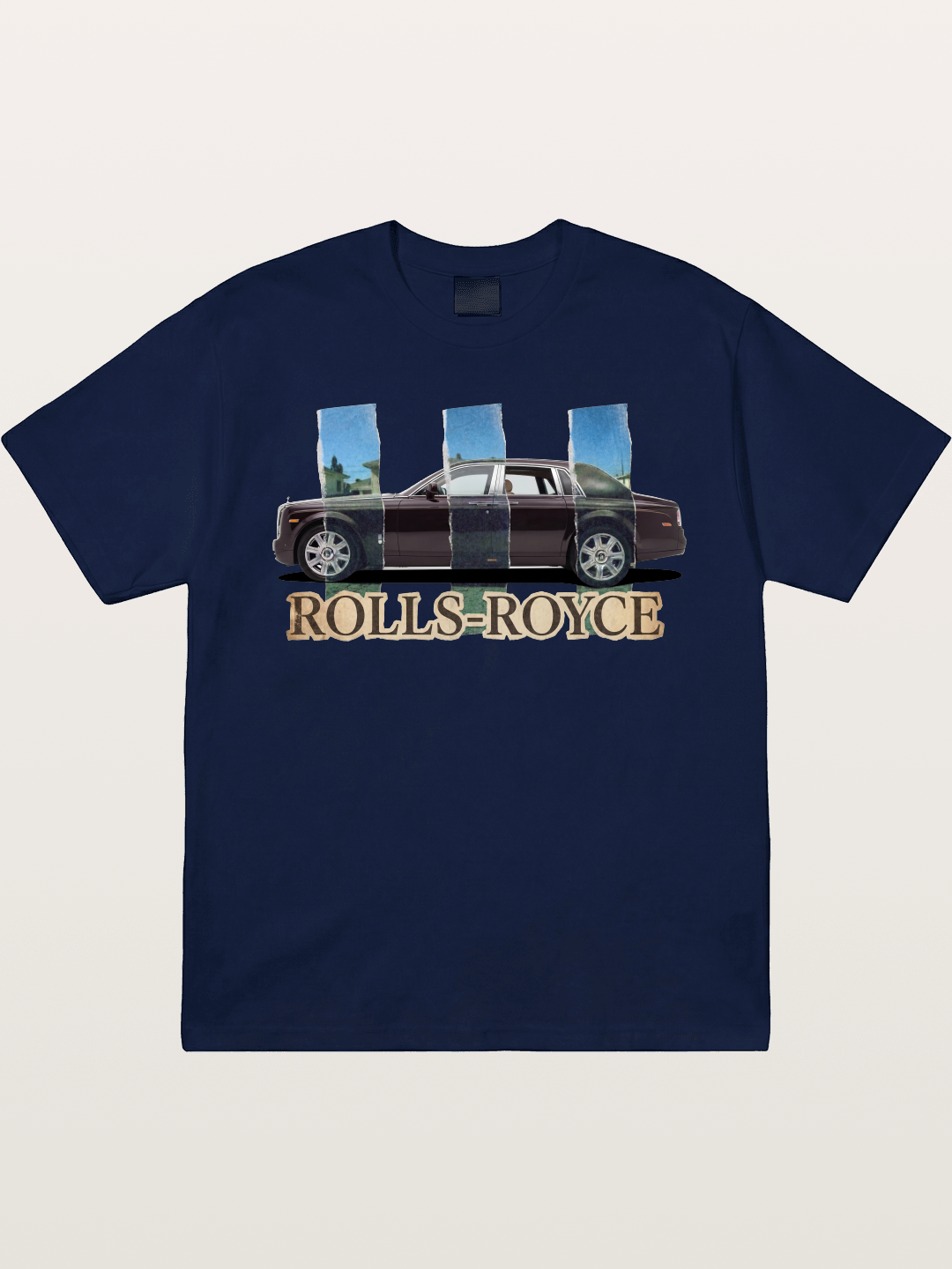 Torn Paper Rolls Royce Collage Gildan T-shirt