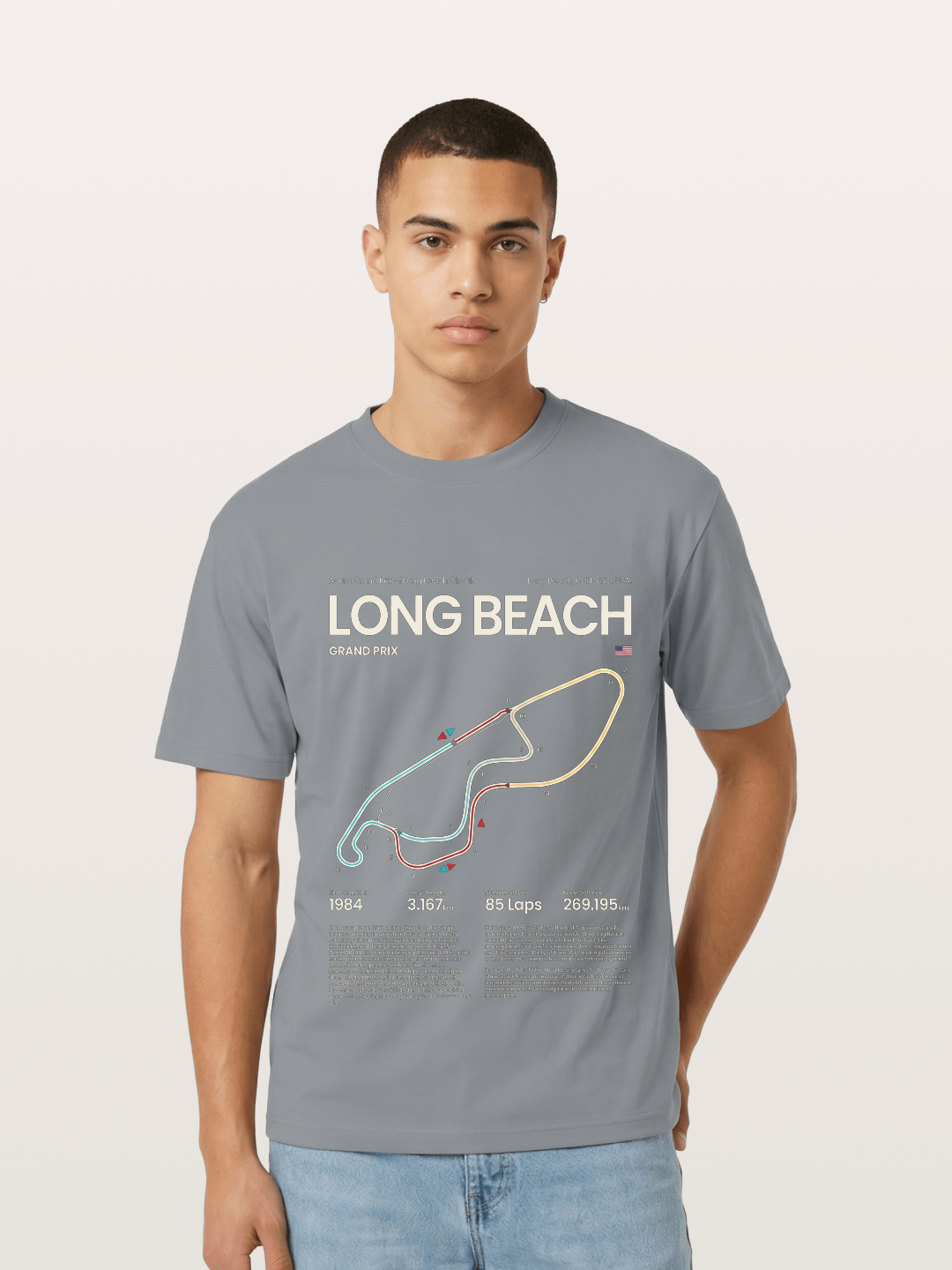 Long Beach GP Circuit Map Gildan T-shirt