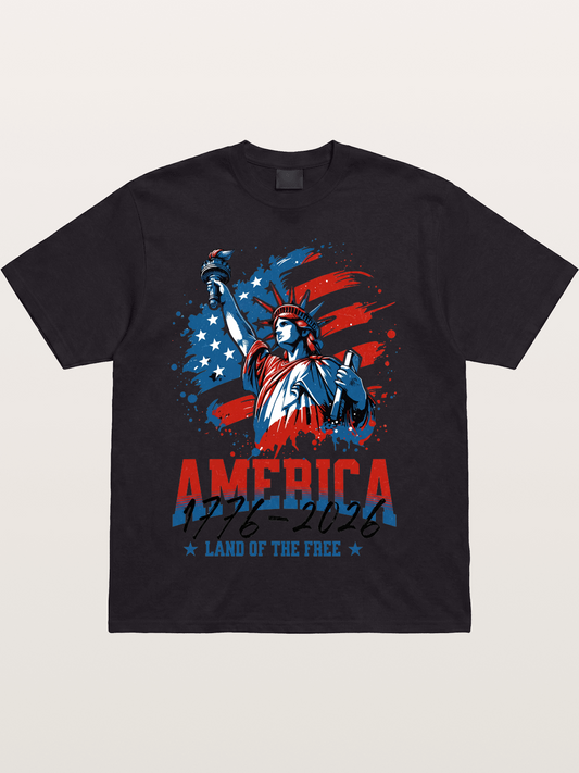 Statue Of Liberty 1776-2026 Cotton T-shirt