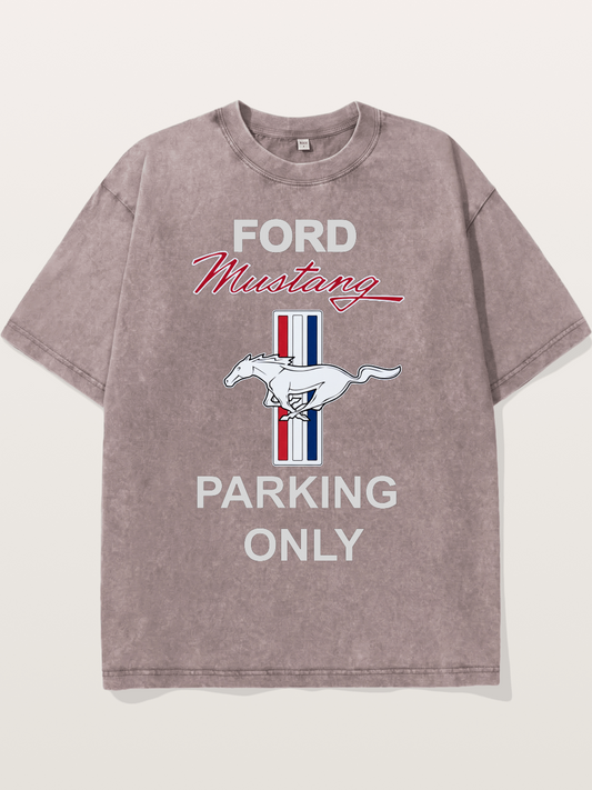 Ford Mustang Parking Only Sign Washed T-shirt