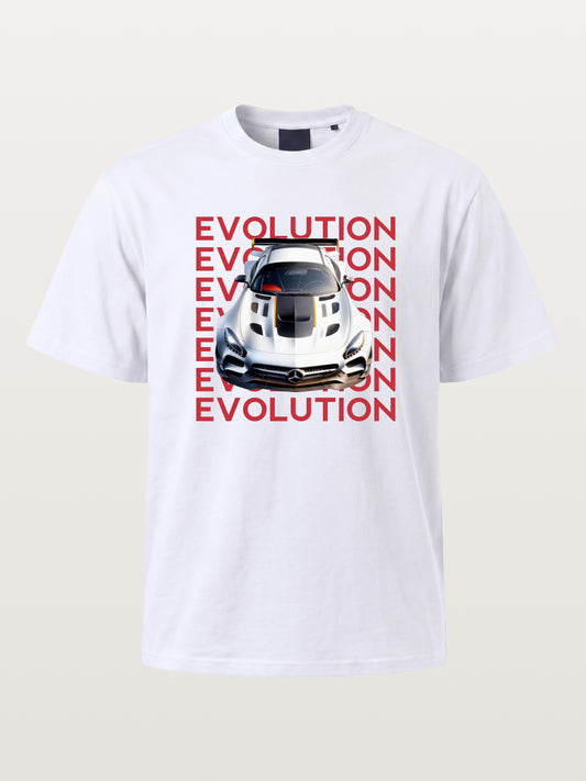 AMG GT Race Car Evolution Repeat Text Cotton T-shirt