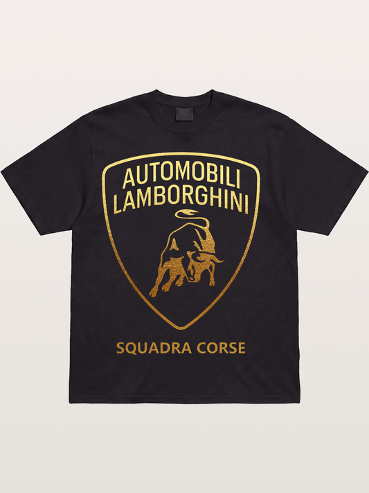 Lamborghini Squadra Corse Gold Shield Cotton T-shirt