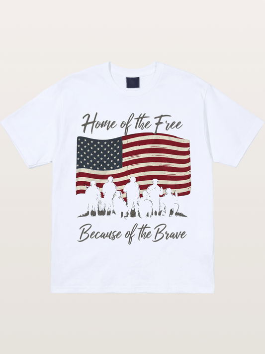 Home of the Free Because of the Brave Gildan T-shirt