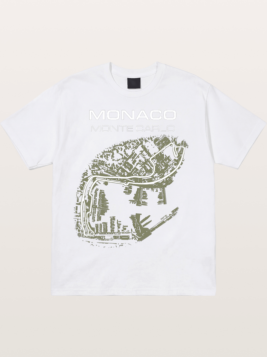 Monaco Grand Prix Vintage City Circuit Map Cotton T-shirt