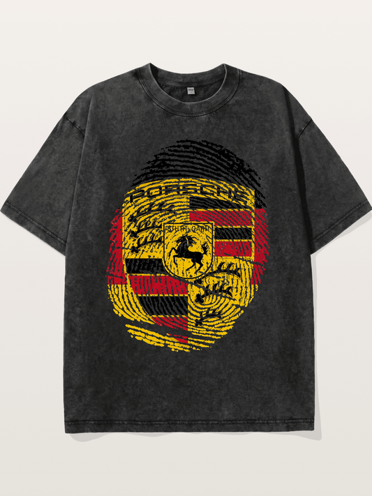 Porsche Crest Fingerprint Washed T-shirt