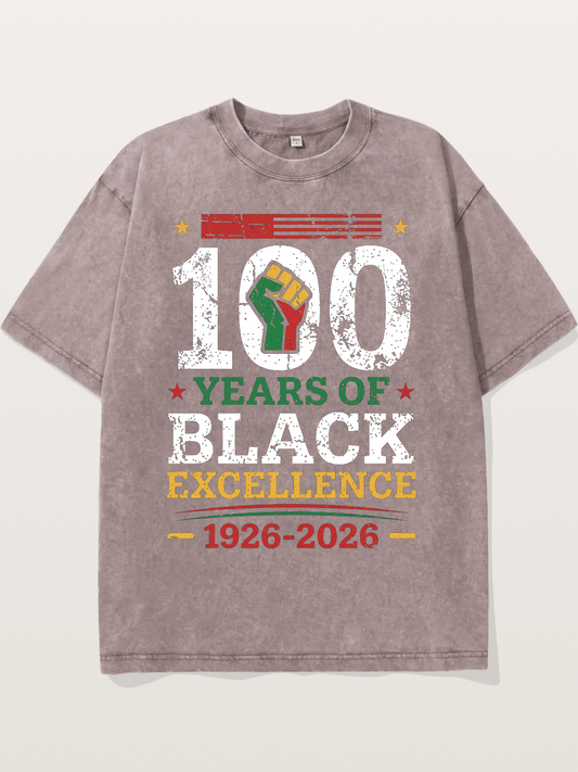 Juneteenth Centennial Excellence Tribute Washed T-shirt