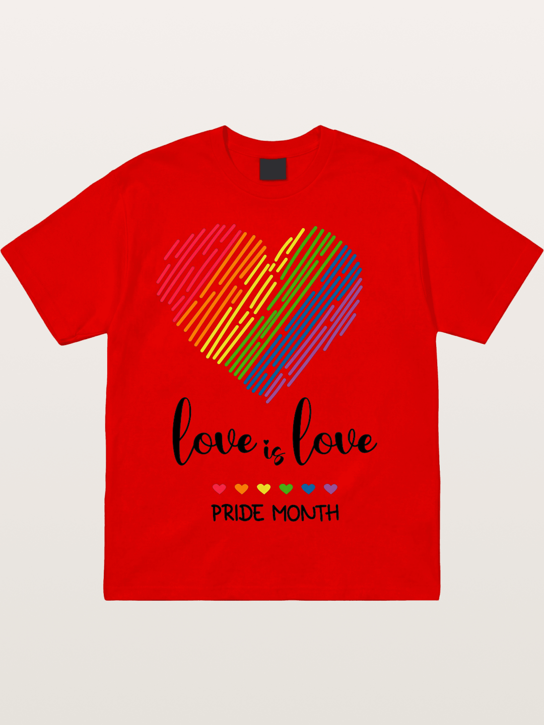 Pride Month Rainbow Heart Cotton T-shirt