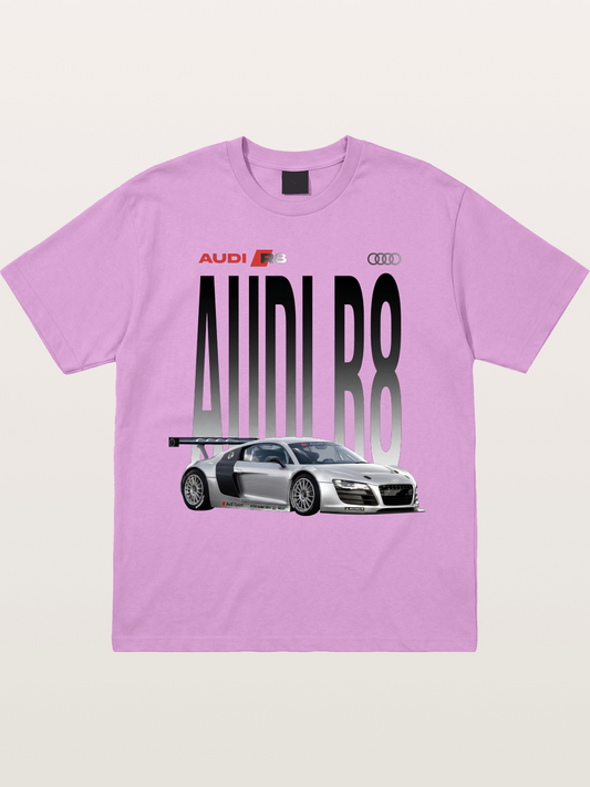 Silver Audi R8 GT3 Front Side View Gildan T-shirt