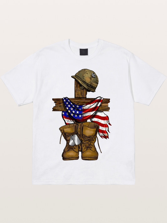 Military Cross Memorial Tribute Design Cotton T-shirt